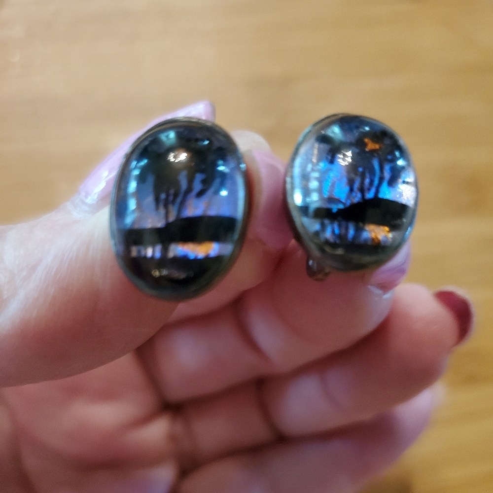 Vintage Sterling Butterfly Wing Earrings